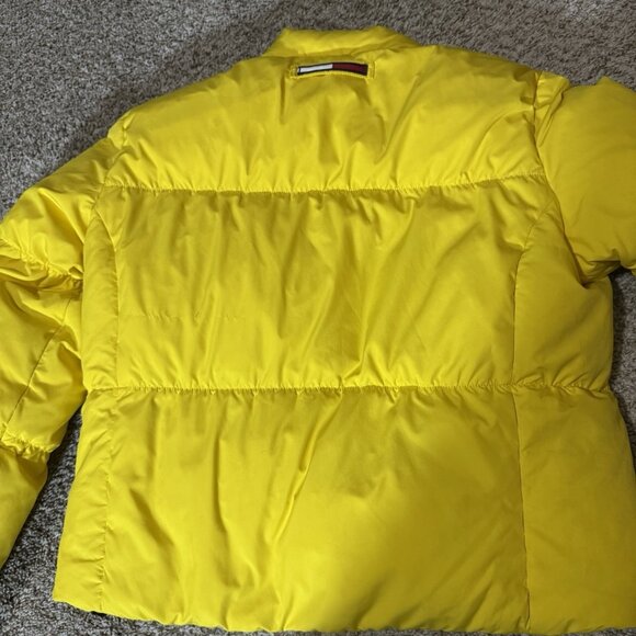 Tommy Hilfiger Yellow Puffer Jacket Womens Large Down Fill Winter Coat - Picture 7 of 10